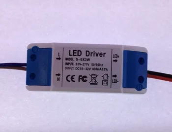 

Hot Sale 50pcs (5-9) x 3W Input 85-265V Output 18-32V 630MA 50/60Hz 15W 18W 20W 24W 27W High Power LED Driver For LED Light