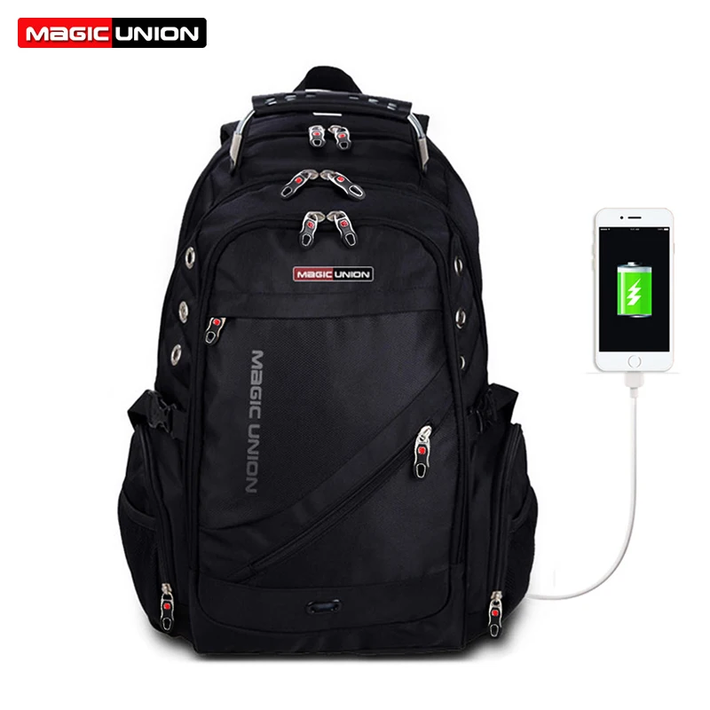 Günstige MAGIE UNION Laptop Rucksack Externe USB Ladung Computer Rucksäcke Anti diebstahl Wasserdichte Taschen für Männer Frauen schule rucksack