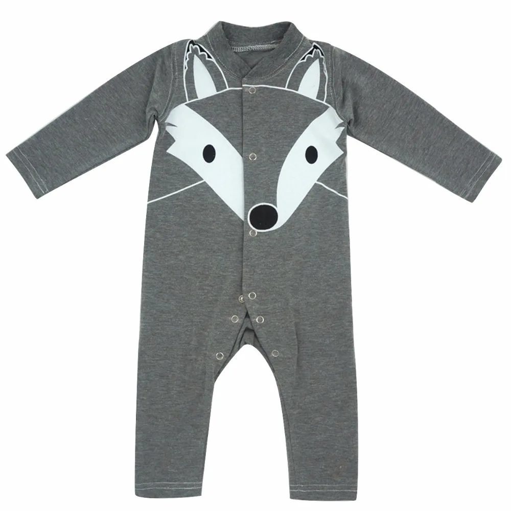 Dibujos Animados lindo bebé recién nacido Niño traje zorro ropa del mono del mameluco del algodón manga larga Bebes traje 0-24 M Dibujos Animados lindo bebé recién nacido Niño traje zorro ropa del mono del mameluco del algodón manga larga Bebes traje 0-24 M