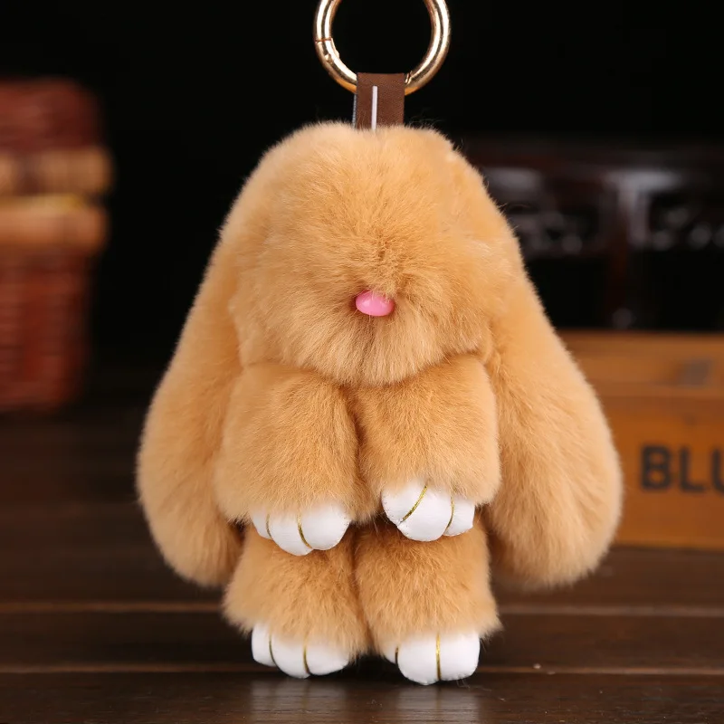15cm kawaii Cute Small Rabbit Pendant Stuffed Animals Keychain Girl Birthday Gift Plush Toys for Children Kids Toys - Color: Yellow