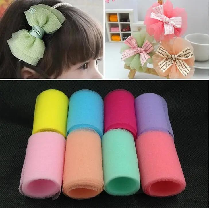 5m 6CM DIY wide hand bow yarn 60MM yarn cloth flower snow bubble hair cloth materialin Ribbons