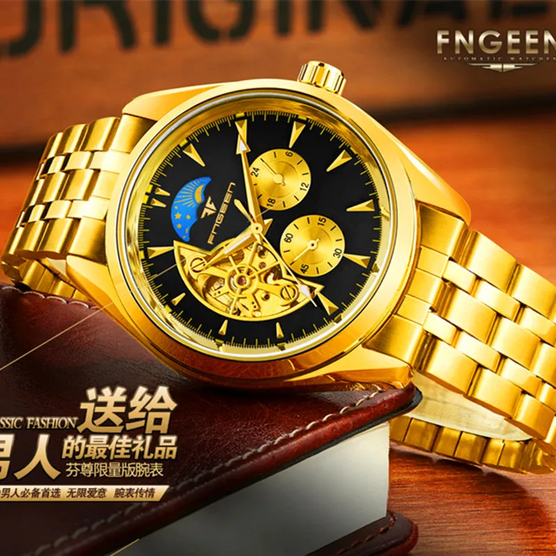Watch Men Fashion Sport Automatic Clock Mens Watches Top Brand Luxury Full Steel Waterproof Gold Wrist Watch Relogio Masculino