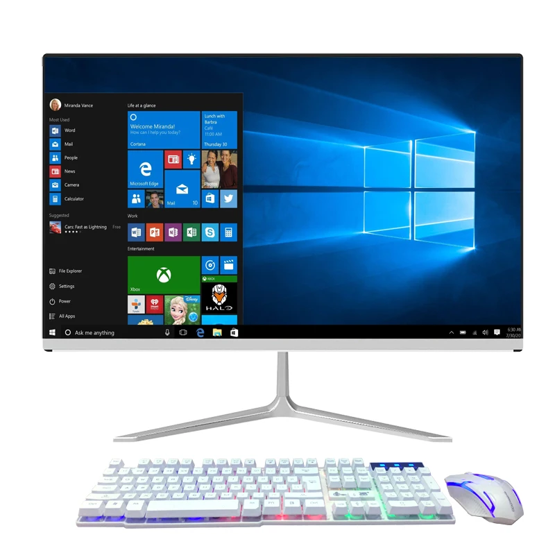 

Screen 24 or 27 inch CPU 8th i5 8500 or i7 latest model RAM 16GB DDR4 HD 1TB SSD OS win7 desktop computer pc