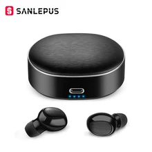 SANLEPUS TWS 5.0 Mini Bluetooth Earphones Wireless Sports Headphones 3D Stereo Headset Noise Cancelling Earbuds With Microphone