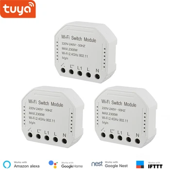 

Wholesale 3 pieces Tuya smart WiFi switch module turn your old switch into smart , compatible with alexa , google home ,IFTTT