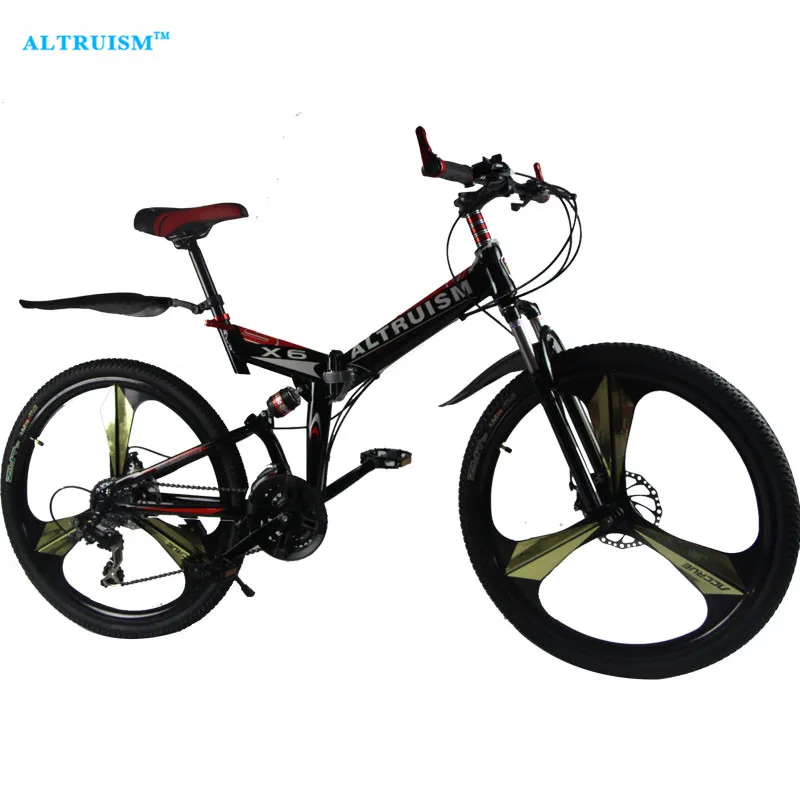 Altruism X6 21 Speed Folding Bike Bicycle Mountain Cycling Bicicleta 26 Steel Bicicletas Mens Mountain Bisiklet Taga Stroller