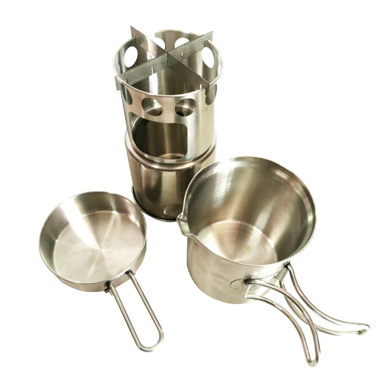 Camping camping utensilios cuencos de acero inoxidable plegable cocina guía de senderismo taveling Cocina