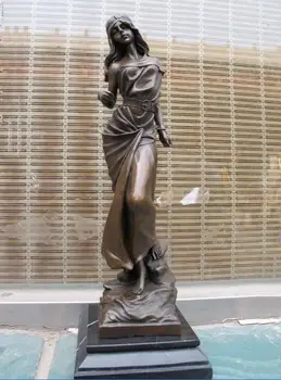 

Western Bronze Marble statue Skirt girl Sexy woman Art Sculpture