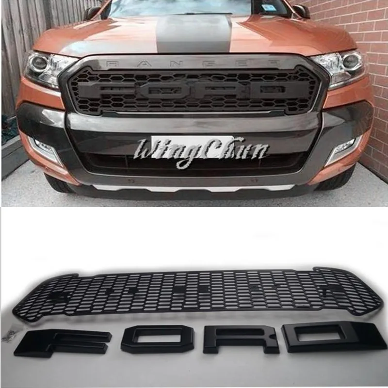 HIGH QUALITY ABS Front Grill for Ranger 2015 2016 FRONT RAPTOR BLACK LIT GRILLE FRONT GRILL