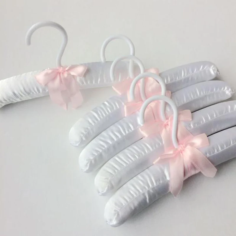 

23cm 5pcs/lot White Satin Padded Hangers for Kids