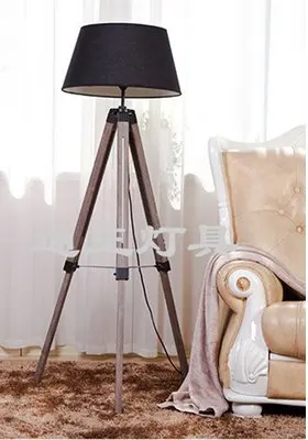 TEAK WOODEN FLOOR LAMP VINTAGE HOME DECOR NAUTICAL STYLISH RETRO TRIPOD