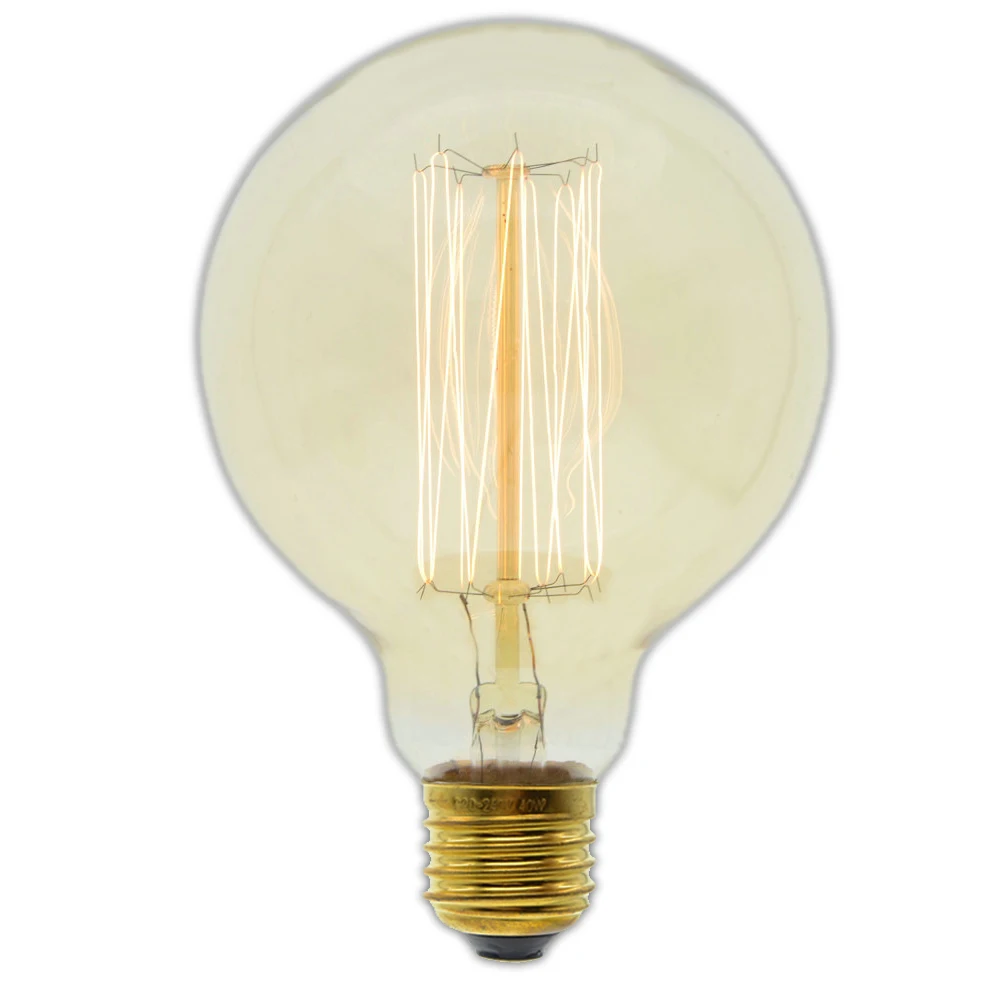 40 Вт/60 W 220V E27 Edison светильник шарик из углеродистой стали катод Эдисон Ретро Винтаж