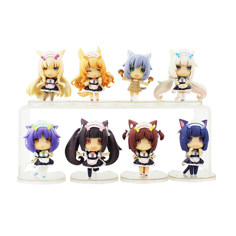 8pcs/lot NEKOPARA Figures Nekomusume Cat Girl Chocolat Vanilla Azuki