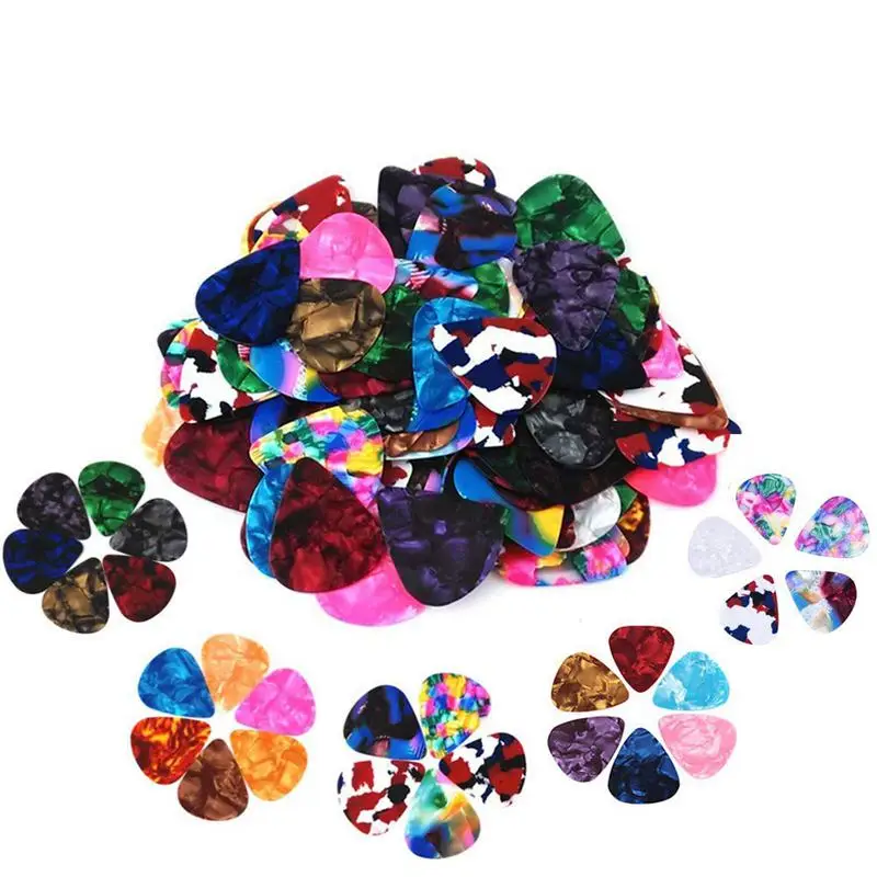 

60 Pack Abstract Art Colorful Guitar Picks, Unique Guitar Gift For Bass, Electric & Acoustic Guitars Includes 0.46mm, 0.71mm, 0.