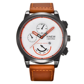 

1pc / lot Watches Mens Leather Quartz Watch Men Large Watches Men Sports Date Clock Army Vintage watch Montres de Marque de Luxe