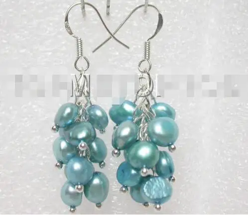DYY Free Shipping &gt&gt&gt&gtCharming! blue Baroque pearls dangle earrings E426 | Украшения и аксессуары