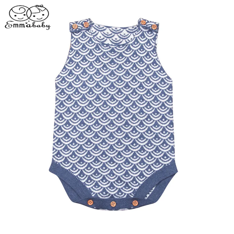 Emmababy Newborn Infant Baby Boy Girl Knitted Sleeveless Sweater Romper