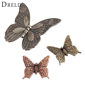 DRELD Antique Bronze Furniture Handle Vintage Butterfly Kitchen Handle Dresser Drawer Cabinet Knob and Handle Furniture Hardware