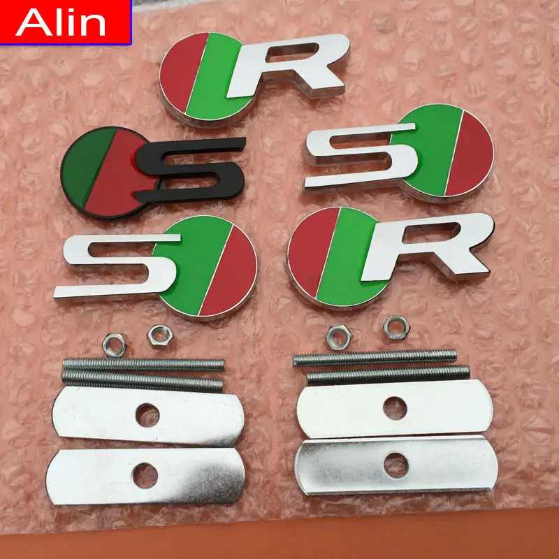 

SHUAIZHONG 20pcs 3D Metal R S logo car emblem grill logo Front Grille badge stikcer styling for XJ XE XF S-TYPE X-TYPE F-TYPE