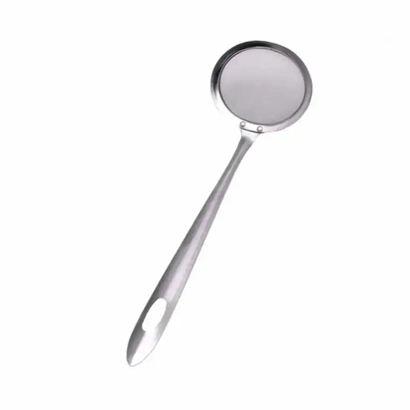 2018 New Arrival Silver Color Stainless Steel Fine Mesh Wire Oil Skimmer Strainer Flour Colander Kitchen Cooking Spoon #2o31 (2)