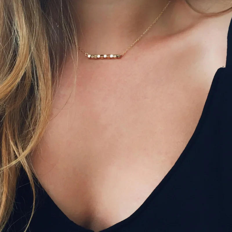 

Delicate Gold Filled Necklace Bridesmaids Gift, Unique Necklace, Gold Beads, Birthday Gift