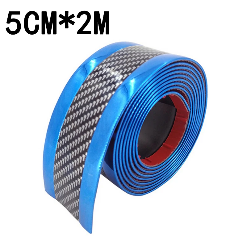 5CM*2meters Anti-collision Strip For SUVs Side Sill Carbon Fiber Blue Protector