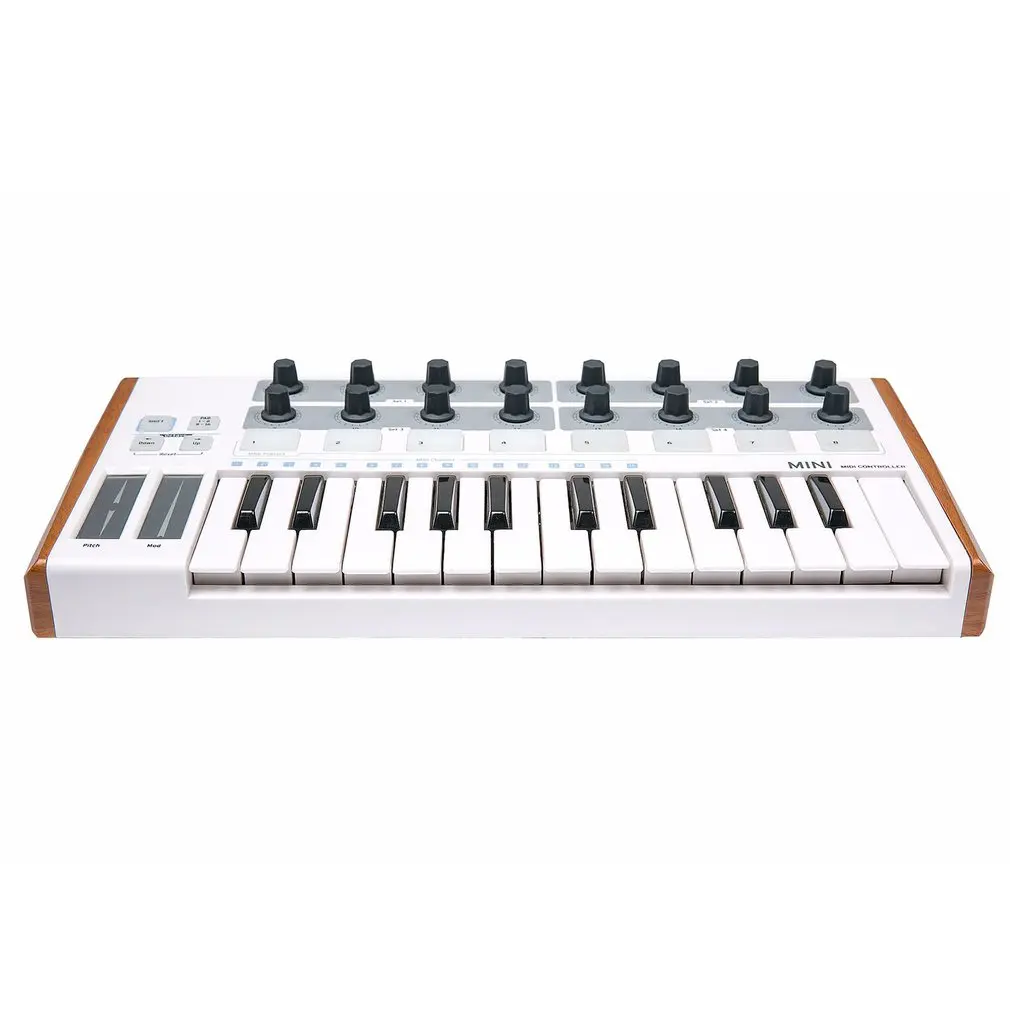 

N-AUDIO MINI Controller Mini Portable 16 Knobs 25-Key USB MIDI Keyboard Controller for Laptop Tablet PC