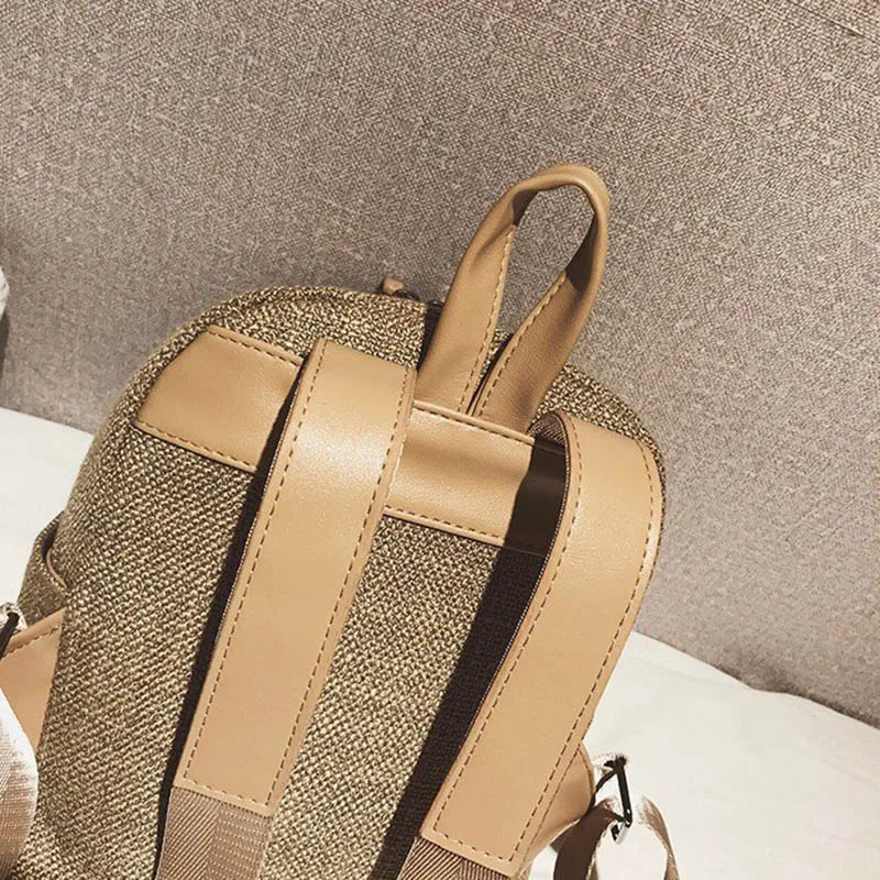 New Women Fahsion Canvas Backpacks Student Travel Female Casual Shoulder Bags Lady Weave Mochila Holiday Knit Back Pack BP3015 (3)