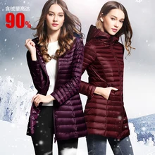 90% White Duck Down Coat Women Ultra Light Down Jackets winter New Women Long Down Coat Parka with Hood plus size XS-4XL цена 90% White Duck Down Coat Women Ultra Light Down Jackets winter New Women Long Down Coat Parka with Hood plus size XS-4XL цены онлайн