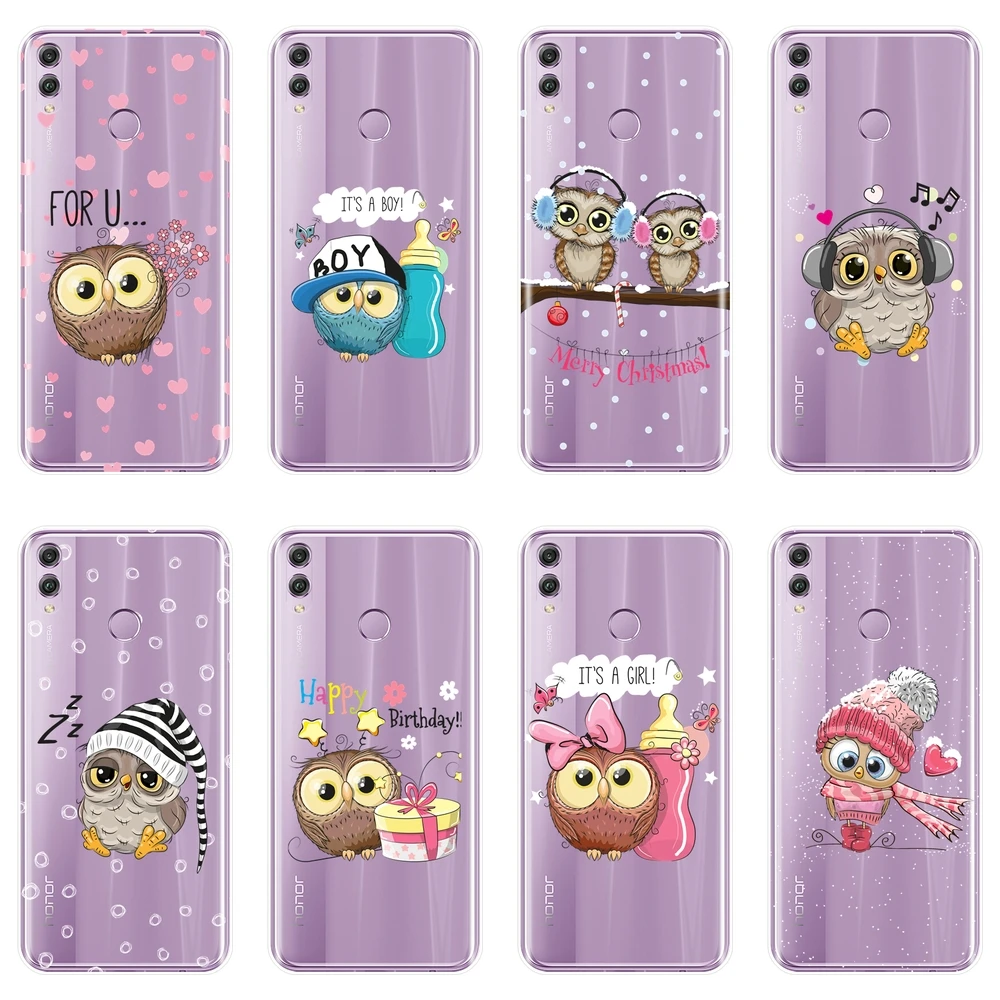 

Cute Owl Back Cover For Huawei Honor 8X MAX 10 9 8 Soft Silicone Case For Huawei Honor 7 8 9 10 Lite 7S 7X 7A 7C Pro Phone Case
