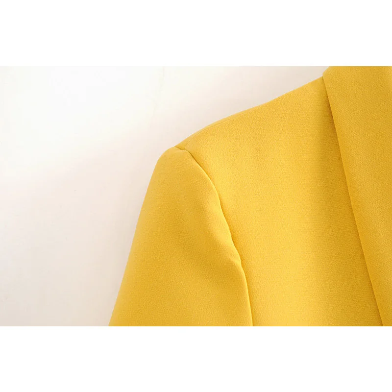 Ideal  2019 autumn new candy color flip leader fold thin casual jacket female Yellow red casual holiday wo
