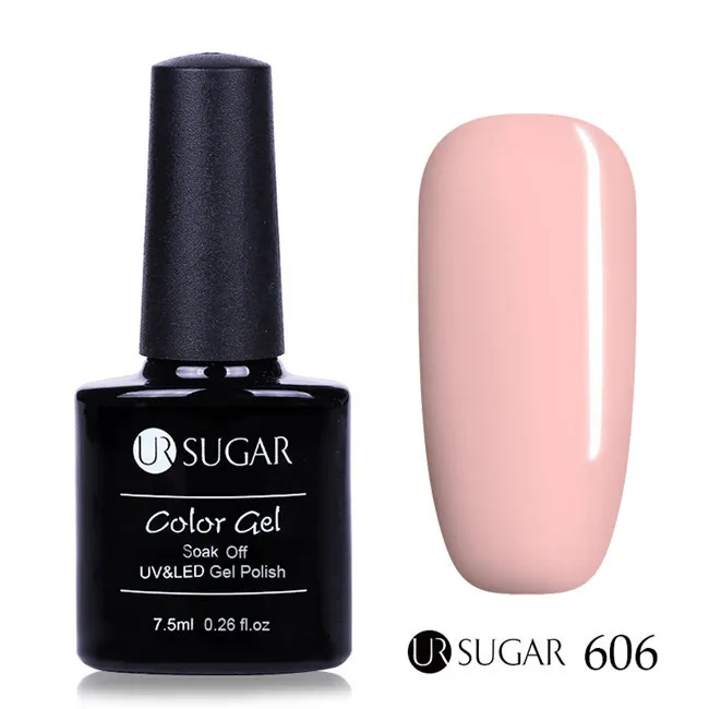 UR SUGAR 7,5 мл розовый блеск УФ-лак для ногтей Блестящий Полупостоянный Гель-лак для ногтей DIY маникюрный лак - Цвет: 606
