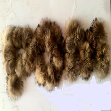Специальное предложение Новые 50 шт./лот 15 см реального енота помпонами шарики для вязаные шапочки брелок и шарфы обувь пом