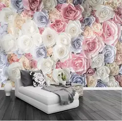 Ручная роспись 3D Цветочный Сад розы на заказ фото обои настенная гостиная диван ТВ фон настенное покрытие Papel де Parede 3D