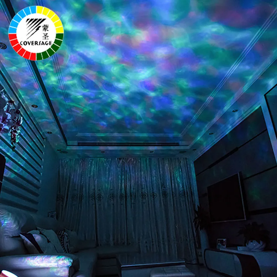  Coversage Ocean Wave Projector LED Night Light With USB Remote Control TF Cards Music Player Speake - 32916696563