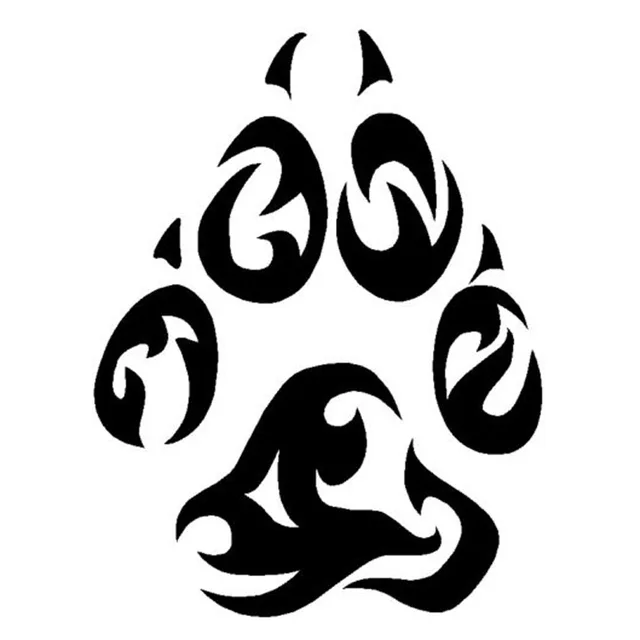 11.4*15CM Tribal Tattoo Wolf Paw Footprint Decal Vinyl Stickers Classic ...