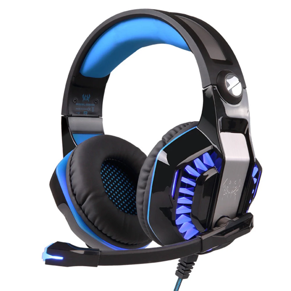 buy KOTION EACH Headband G2000 Pro Over ear Gaming Headset for PC Gamer Computer Tablet PS4 Gaming Headphone with Mic LED Light