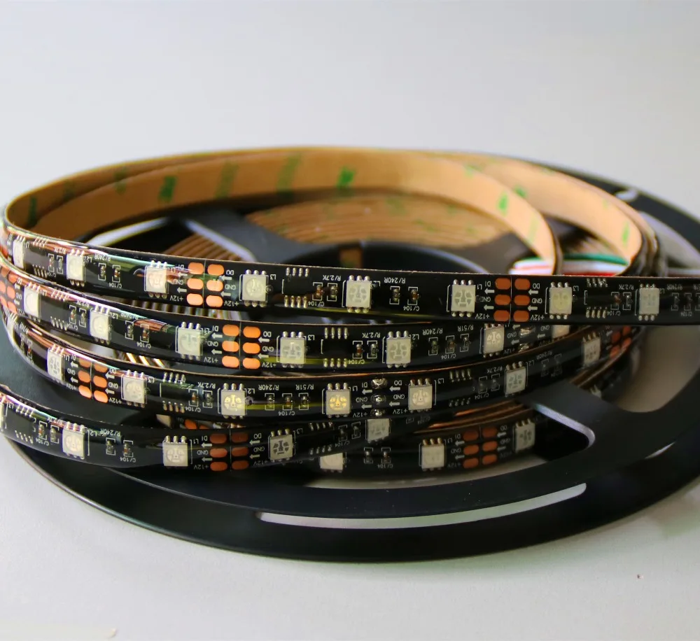 

promotion!! 5m DC12V WS2811 240LEDs (16pixes/m) led digital strip;waterproof in silicon coating;IP65;black PCB