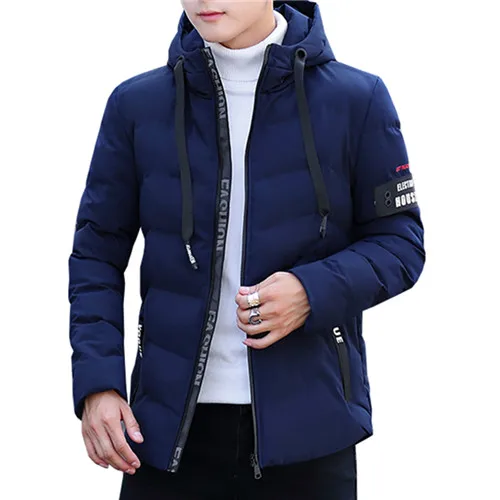 Новая зимняя мужская куртка размера плюс M-8XL, плотные теплые парки, однотонное Мужское пальто с капюшоном и куртка, верхняя одежда, Jaqueta Masculina - Цвет: Dark Blue