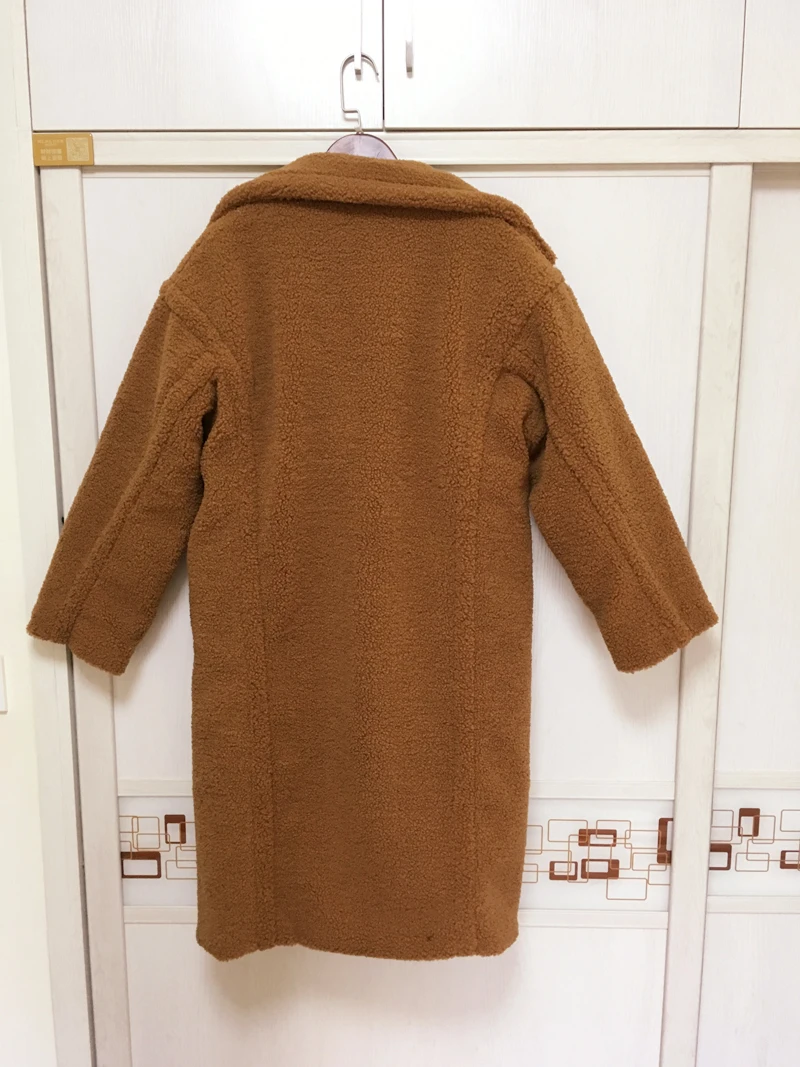 2018 Новое плюшевое пальто из искусственного меха длинное пальто женское пальто из овечьего меха 4 цвета