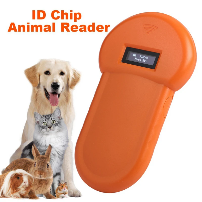 

Portable 134.2KHz Pet RFID Chip Reader ISO11784/11785 FDX-B For Dog Cat LCD Display Animal Microchip Scanner Tag Barcode Scanner