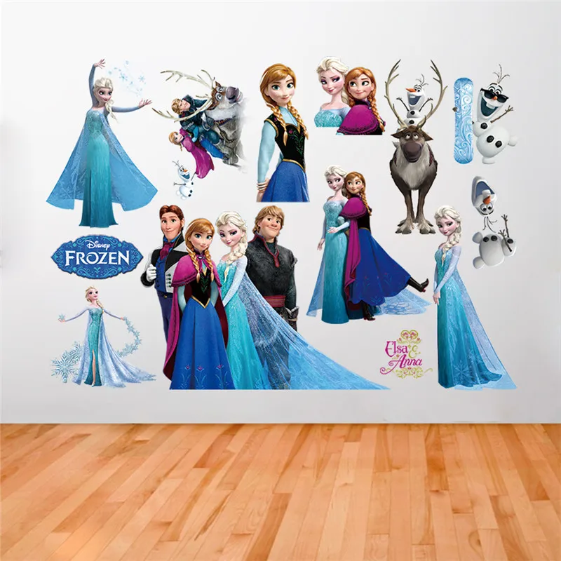 Милый стикер Elsa frozen для детей сделай сам украшение детской комнаты наклейки