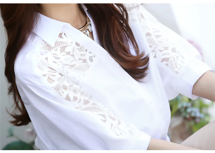 Туника, стиль, осенняя Женская хлопковая и льняная кружевная блузка, кимоно, длинная белая элегантная рубашка, женские офисные Топы A247