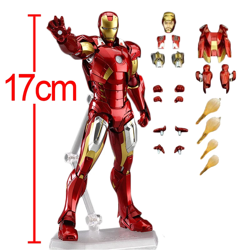 

C&F Iron Man Anime Action Figure Toys 17 CM Collectiable Tony Stark Removable Model Brinquedos Collectible PVC Toys