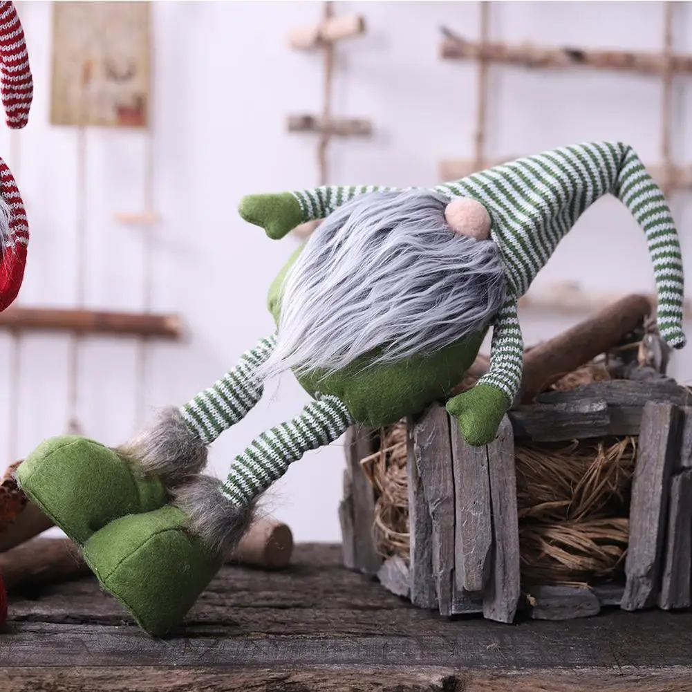 

Christmas Stripe Faceless Standing Dolls Nordic Santa Claus Ornament Christmas Decoration Doll Pendant