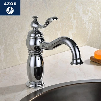 

Azos Under Counter Basin Faucet Soft Extended Brass Chrome Cold and Hot Switch Northern Europe Basin Balcony Round MPDKF26A