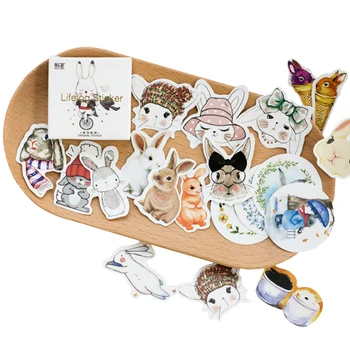 

45pcs/lot Hello Bunny Cute Bunny Hand Account Album Children Dairy Sticker