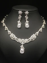 NEW FASHION,Retro microinlay Flower vine crystal zircon bride necklace earring set,wedding bride party dress banquet jewelry