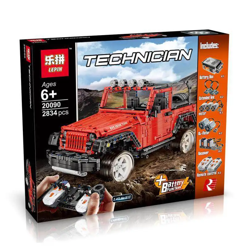 

Lepin 20090 Jeep Wrangler Rubicon RCn Compatible Legoing MOC-5140 Blocks Bricks Building Model Birthday Gift Educational DIY Toy