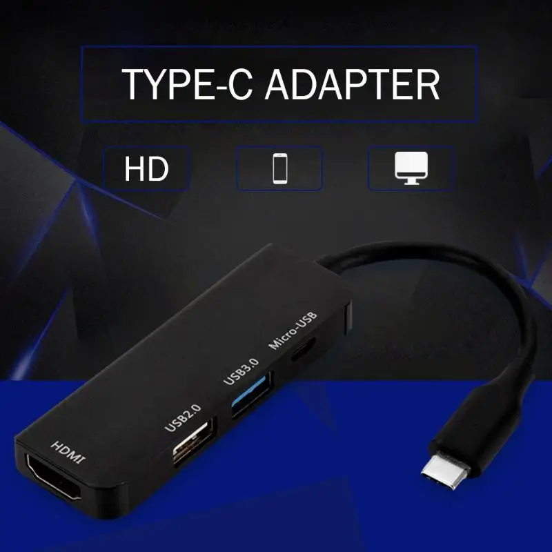 VODOOL 1080 P Тип-C USB концентратор до USB2.0/USB3.0/HDMI/Micro USB адаптер док-станция для MacBook huawei Xiaomi lenovo Galaxy DELL iMac ПК чехол для телефона